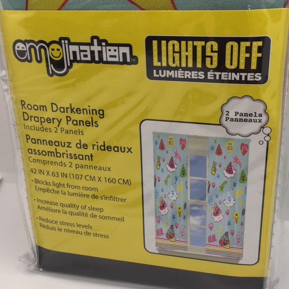 Emoji Raining Emoji's Room Darkening Drapes Panels Window Curtains 42 x … - Picture 15 of 16